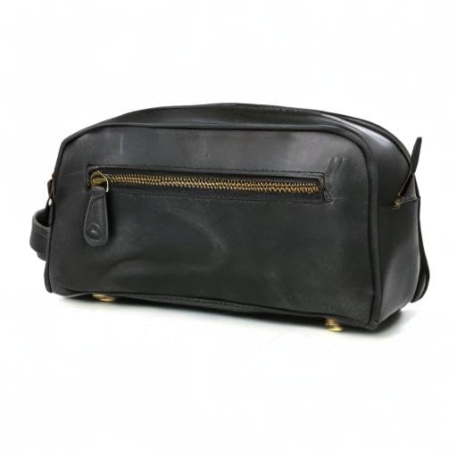 10" Premium Leather Toiletry Travel Pouch - Image 10