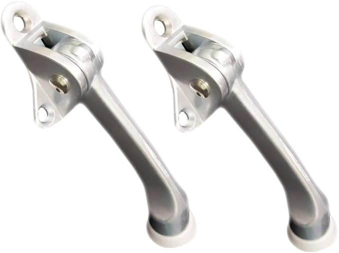 QCAA Heavy Duty Kickdown Door Stopper, Zinc Die Cast, Satin Chrome, 2 Pack by QCAAHardware