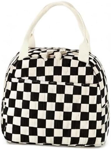 Bluboon Lunch Bag for Women Men Cute Corduroy Lunch Tote Bags Reusable - Image 10