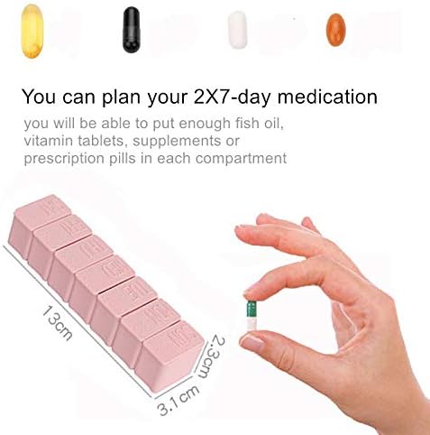 4Pack Weekly Pill Organizer, Small 7 Days Pill Cases Travel Daily Pill Box - Image 4
