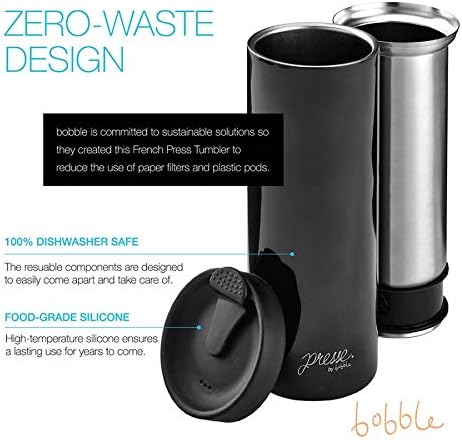 bobble French Coffee Presse, On-The-Go use, Quick Brew, Slim Design, Triple - Image 3