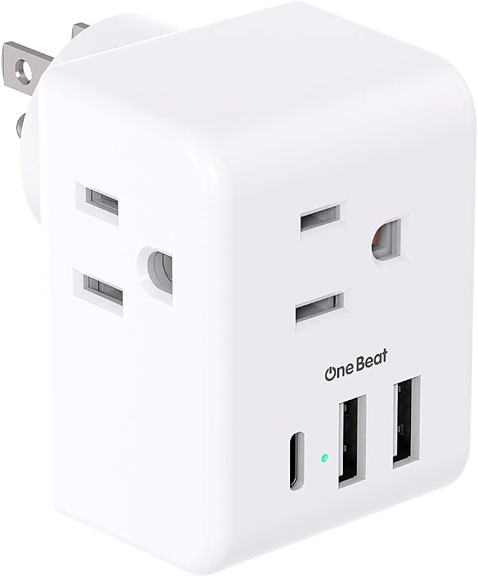Multi Plug Outlet Extender, Power Strip Non Surge Protector Electric Outlet by OneBeat