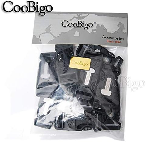 10Pack 3/4" Fire Starter Survival Whistle Buckle Flint Scraper - Image 6