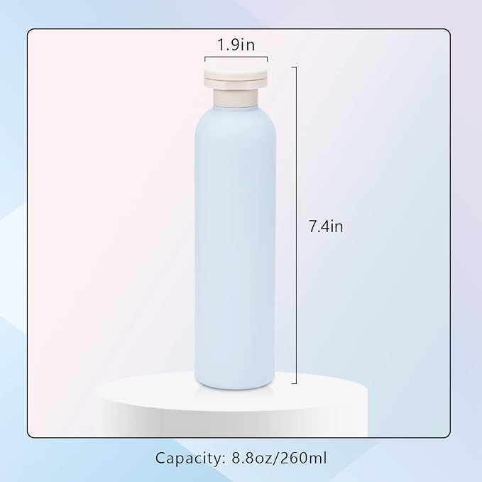 8.8 oz Travel Shampoo Bottles, Refillable Flip Cap Squeeze Bottles - Image 2