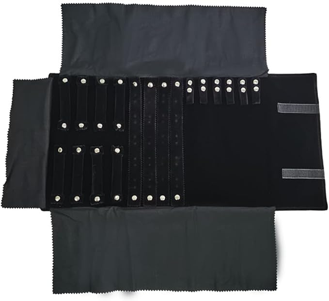 Velvet Travel Jewelry Case Roll Bag Organizer by SCIKHEFT