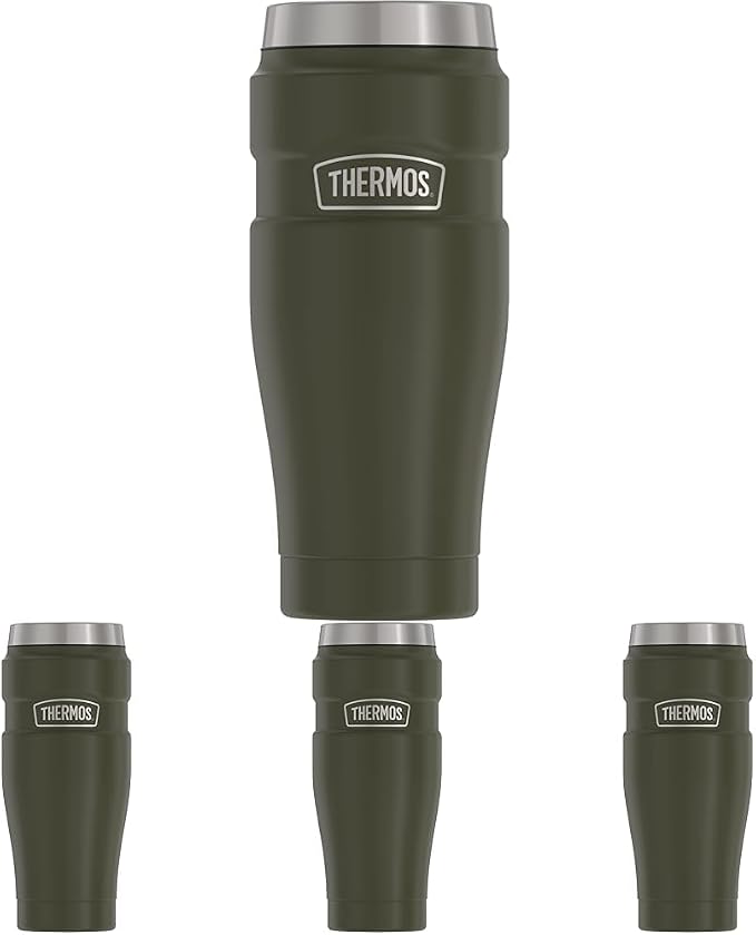 THERMOS Stainless King Vacuum-Insulated Travel Tumbler, 16 Ounce, Army Green by Thermos
