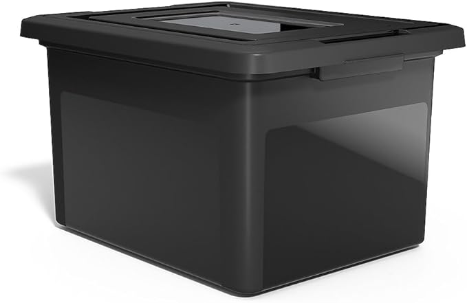STAPLES Hanging File Folder Box, Storage Bin Organizer, Snap Lid, Letter & by Staples