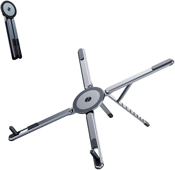 3-in-1 Folding Aluminum Alloy Laptop Stand, Height Adjustable Ergonomic by UIVXXUD