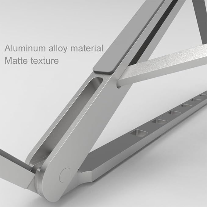 Aluminum Laptop Stand for Desk, Foldable Ventilated Cooling Notebook Stand - Image 5