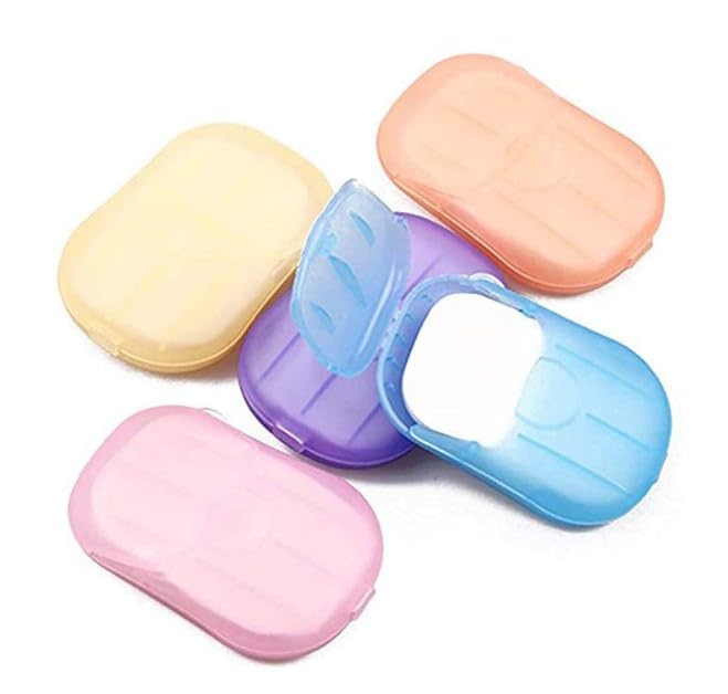 500 Sheets Disposable Soap Paper 5 Boxes Hand Cleaner Fragrance Mini Color Soap by Tustao