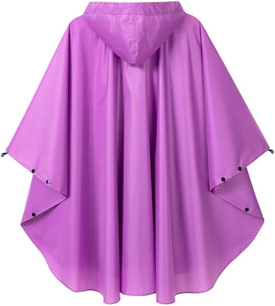 Rain Poncho Jacket Coat Hooded Zipper Style - Image 6