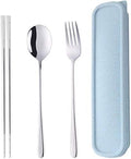 Portable Travel Flatware 3PCS Spoon Fork Chopsticks Set 18/10 Stainless Steel by DOBUYOO