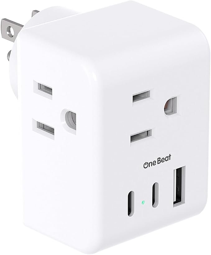 Multi Plug Outlet Extender, Power Strip Non Surge Protector Electric Outlet by OneBeat