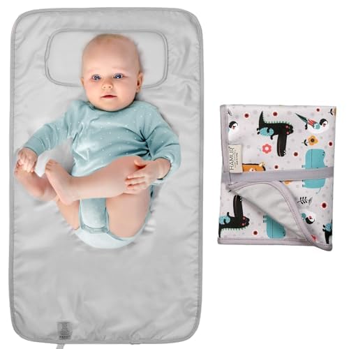 HAMUR HOME Portable Baby Changing Pad – Waterproof, Foldable & Lightweight by HAMURHOME