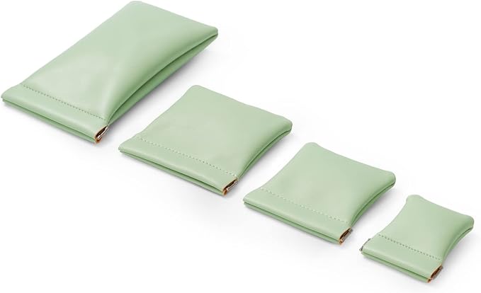 2 Pack PU Leather Slim Engagement Wedding Ring Pouch Leather Jewelry Pouch - Image 7