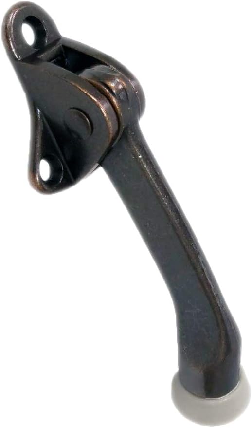 QCAA Heavy Duty Kickdown Door Holder, Zinc Die Cast, Antique Copper, Made in by QCAAHardware