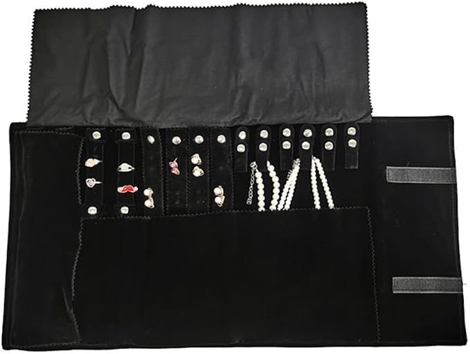 Velvet Travel Jewelry Case Roll Bag Organizer - Image 3