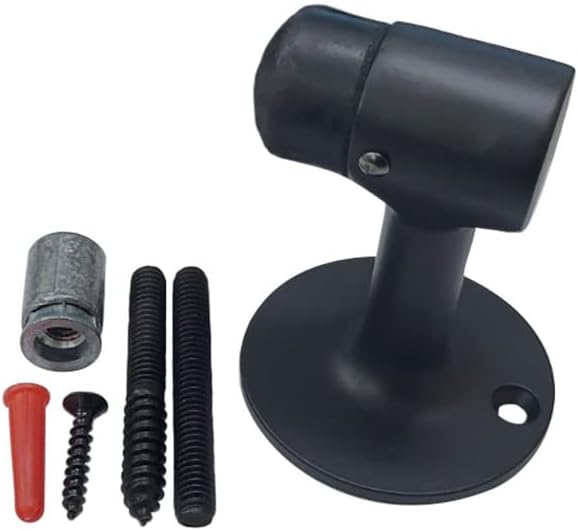QCAA Solid Brass Door Stop, Matte Black, 1 Pack, Made in Taiwan - Image 2