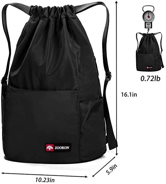 ZOORON Waterproof Drawstring Gym Backpack Bag - Image 8
