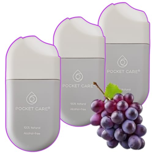 POCKET CARE | 3 Pack Grape scented Hand Cleanser Moisturizing Spray 1.5 Fl OZ- by NEWCONCEPTS