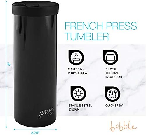 bobble French Coffee Presse, On-The-Go use, Quick Brew, Slim Design, Triple - Image 2