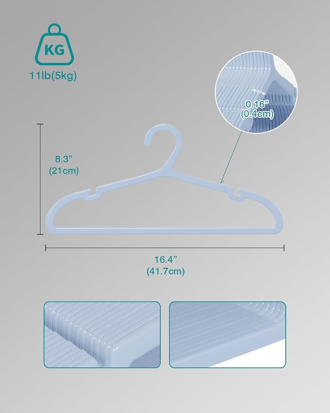 50 Pack Clothes Hangers, Non Slip Plastic Coat Hangers, Space Saving Hangers - Image 5