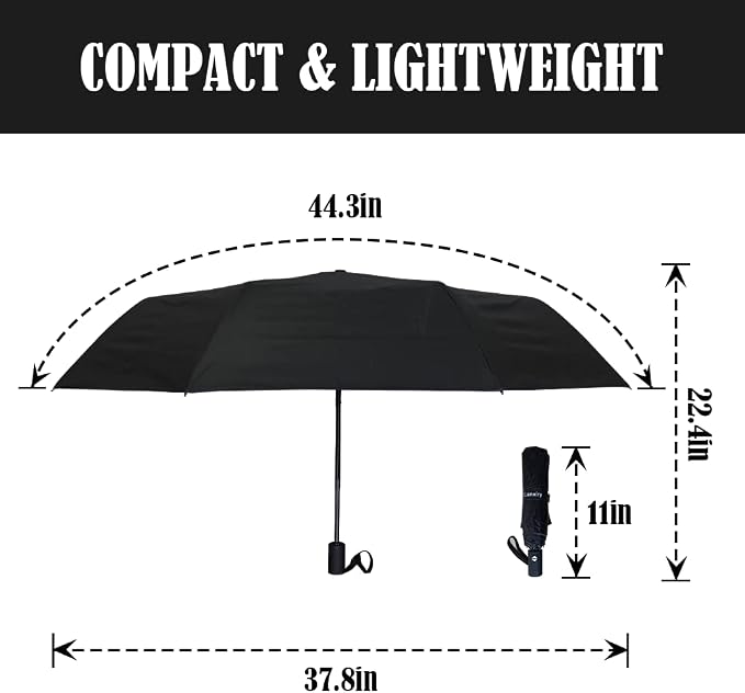 LLanxiry Compact Travel Umbrella, Mini Windproof Umbrellas - Image 3