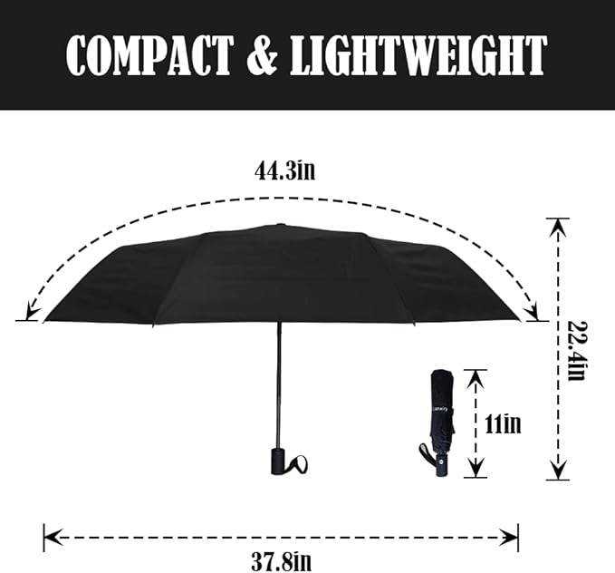 LLanxiry Compact Travel Umbrella, Mini Windproof Umbrellas - Image 3