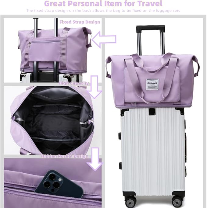 Large Capacity Foldable Travel Bag, Expandable lightweight Carry on Bag - Image 3