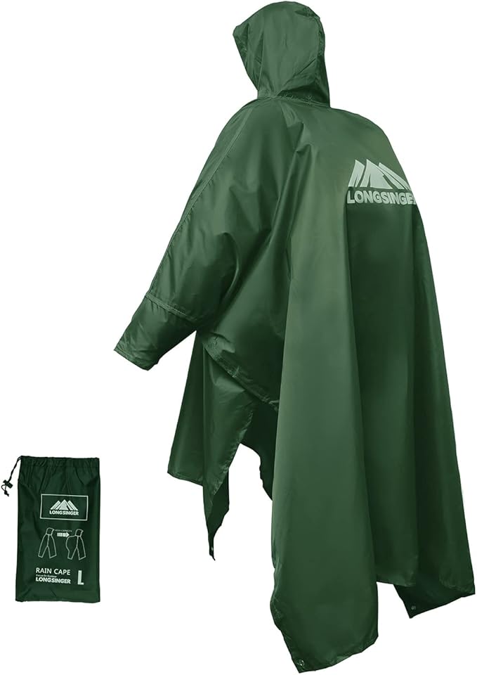 longsinger Rain Poncho for Adult, Waterproof Rain Poncho by longsinger