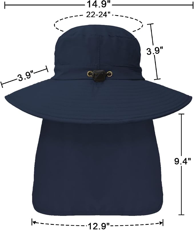 Outdoor Sun Hats with Stowable Neck Flap - Image 5