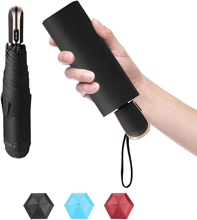 Goothdurs Mini Travel Compact Automatic Umbrella Small Lightweight Folding Rain by Goothdurs