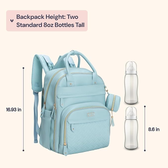 BabbleRoo Leather Diaper Bag Backpack - Image 2