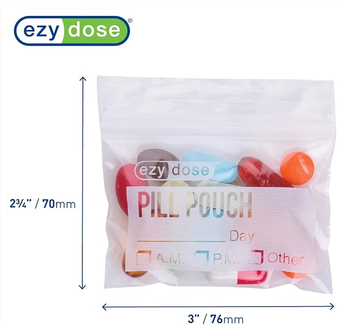 Ezy Dose Pill Packs | Pill and Vitamin Organizer Pouches | 100 Count | - Image 2