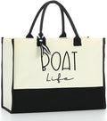 Lake Life Tote Bag for Women Waterproof Personalized Beach Bag Canvas Bag Funny by HODREU