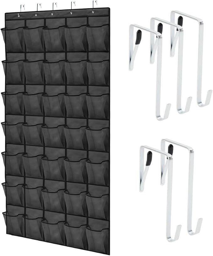 GORILLA GRIP Over the Door Shoe Organizer, 35 Large Breathable Mesh Pockets by GorillaGrip