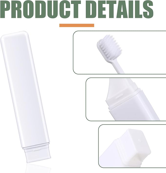 Patelai 2 Pieces Travel Toothbrush Set, Soft Bristle Mini Foldable Tooth Brush - Image 3
