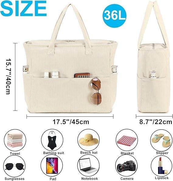 Beach Pool Bags Tote for Women Ladies Large Gym Tote Carry On Bag - Image 2