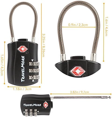 TSA Approved Travel Combination Cable Luggage Locks - Image 2