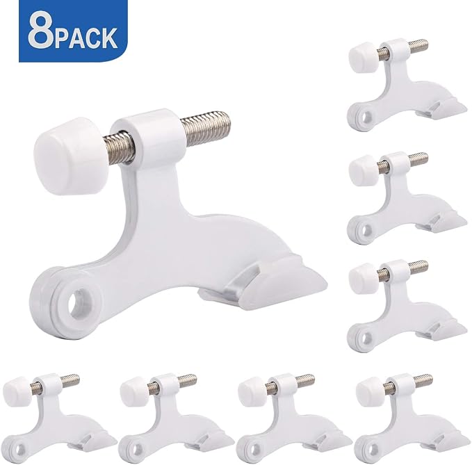 HOMOTEK 8 Pack Hinge Pin White Door Stopper, Adjustable Deluxe Heavy Duty Door - Image 7