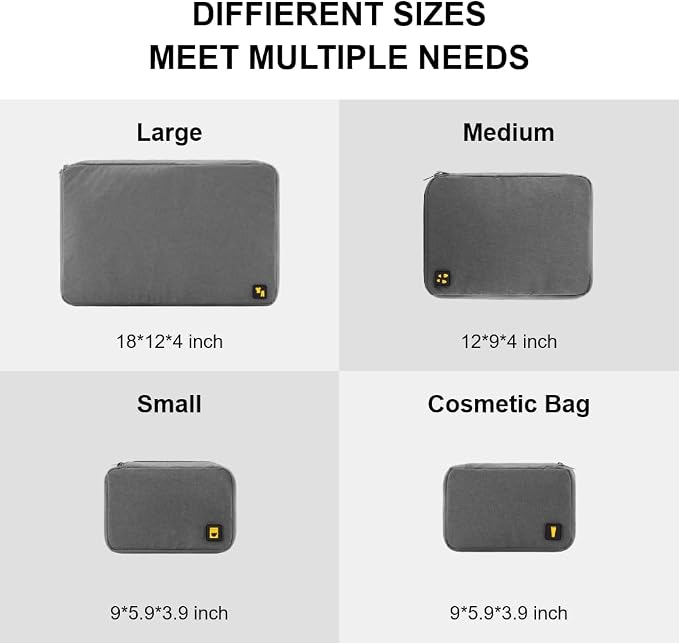 LEVEL8 4 Set Packing Cubes Travel Luggage Packing Organizers - Image 2