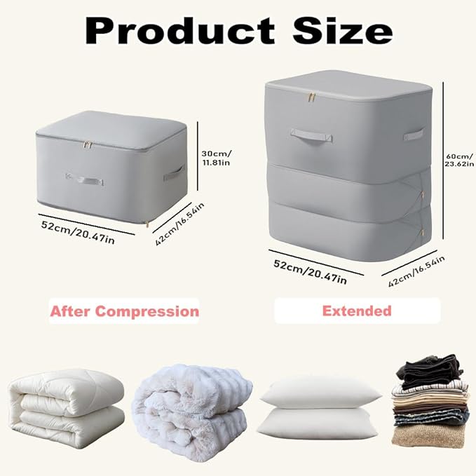 Ultra Space Saving Self Compression Organizer, 2025 New 3-Layer Zipper Large - Image 3