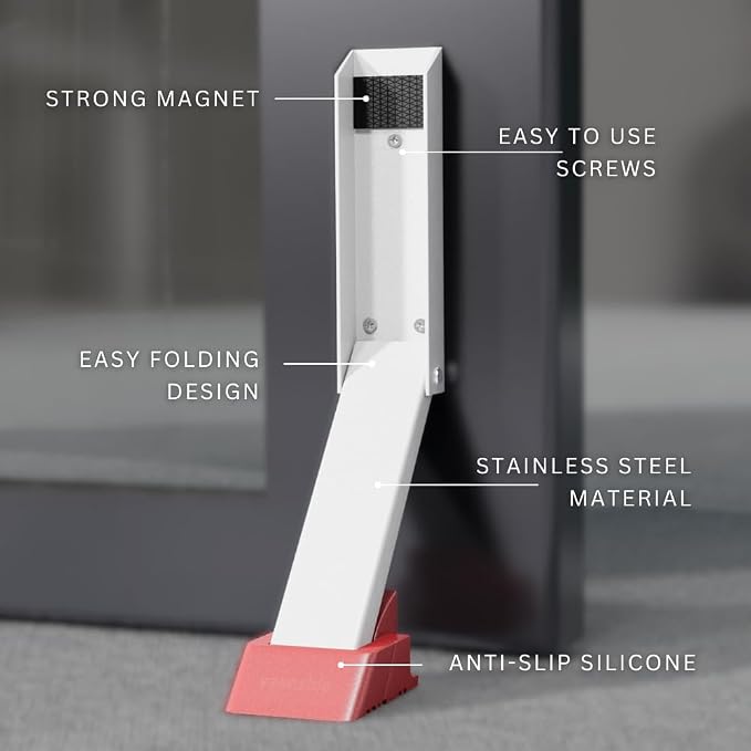2 Pack Door Stop, No Drill Door Stoppers - Image 3