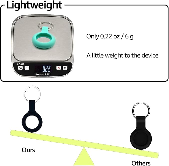 ThingsBag Airtags 4 Pack Holder Keychain, Silicone GPS Case Key Ring - Image 4