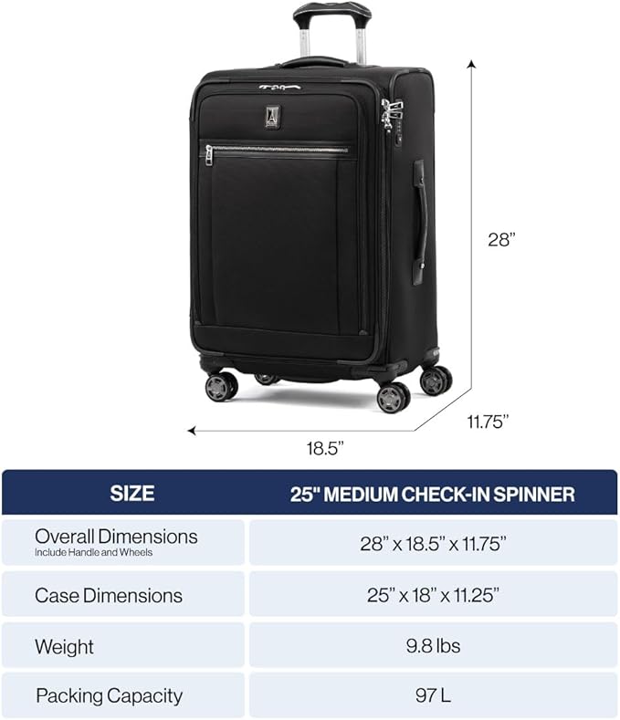 Travelpro Platinum Elite Softside Expandable Checked Luggage, 8 Wheel Spinner - Image 6