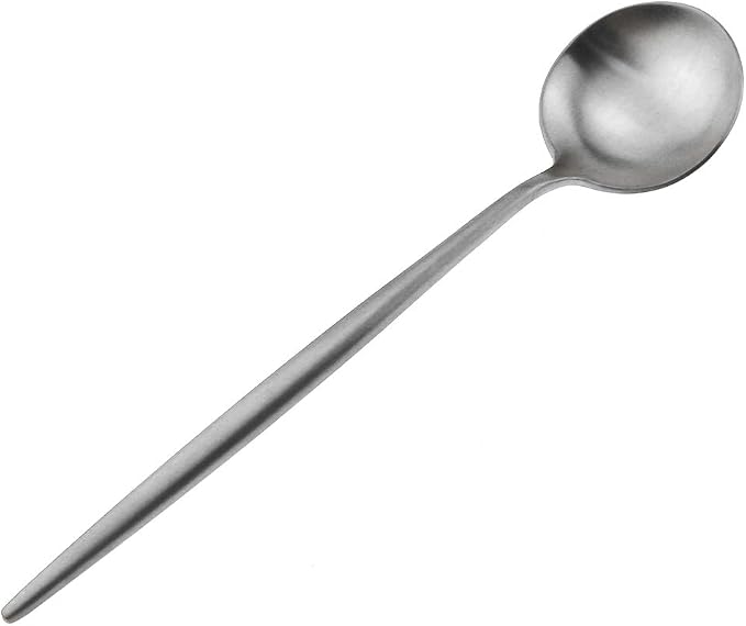 Matte Silver Silverware Set, Gugrida 5-Piece 18/10 Stainless Steel Satin Finish - Image 6