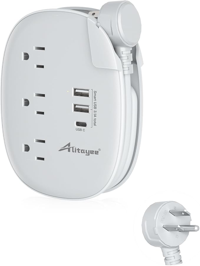 Alitayee USB C Portable Travel Power Strip by Alitayee