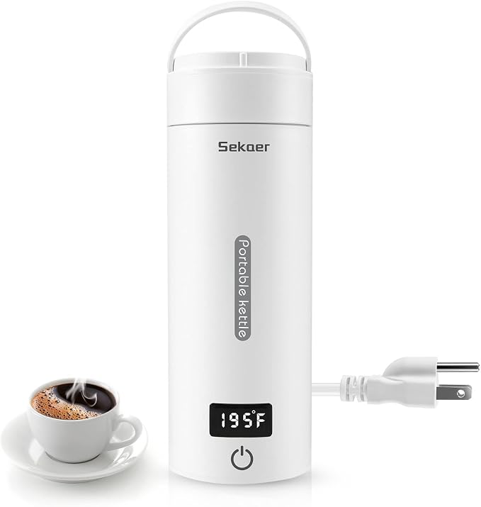 Sekaer Portable Electric Tea Kettle Travel Small Mini Coffee Kettle, by LifeCreator