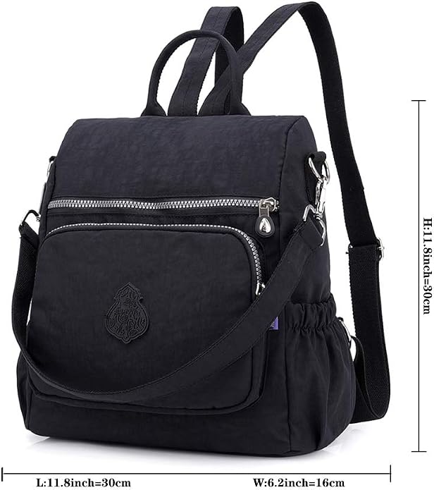 MINTEGRA Women Shoulder Backpack Multi-Pocket Nylon Purse Large Capacity - Image 7