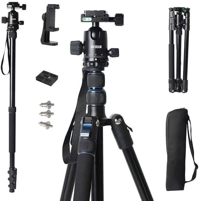 71" Camera Lightweight Foldable Aluminum Tripod & Monopod by JAFUQAW